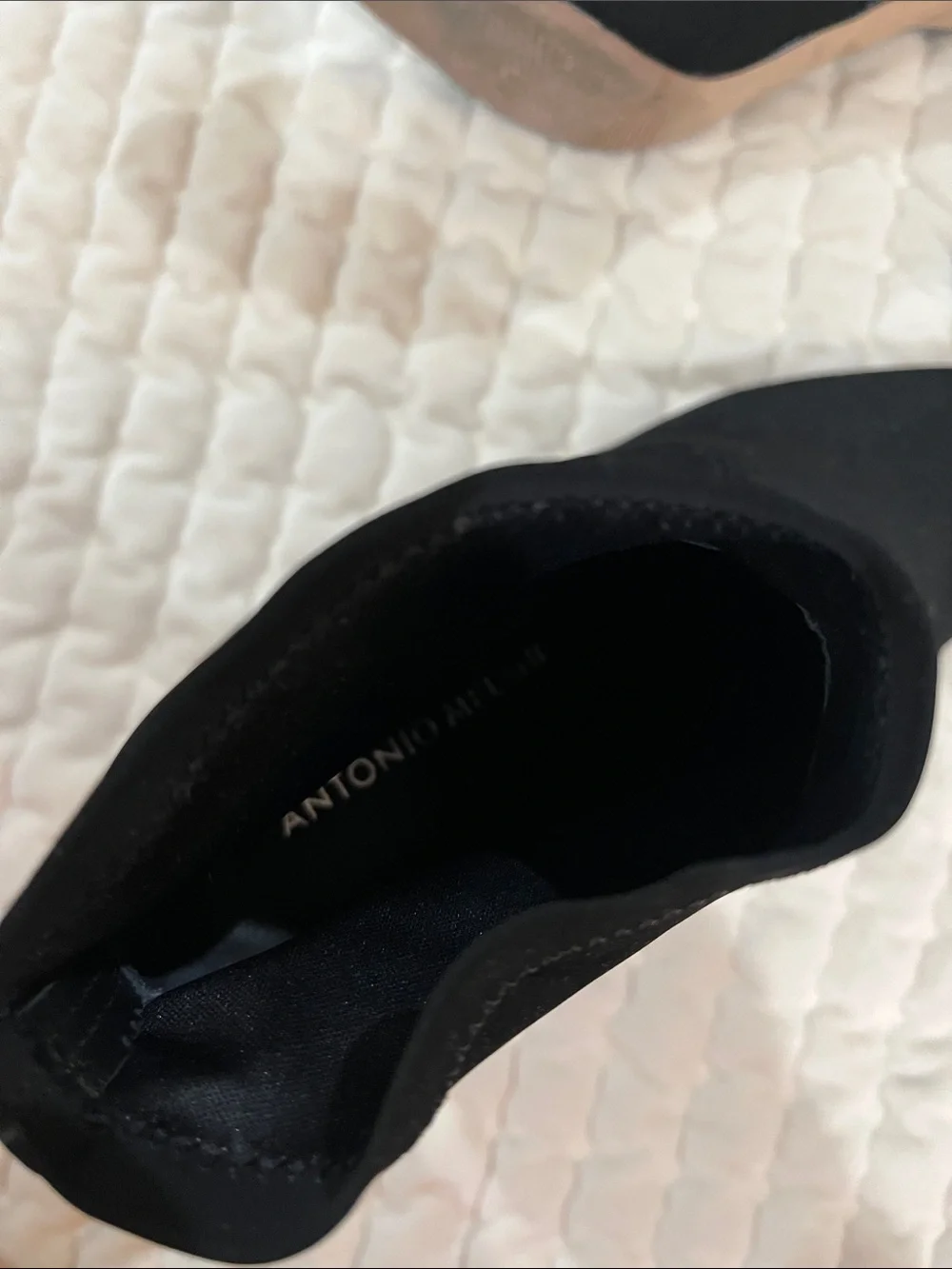 ANTONIO MELANI Black Suede Pointed Ankle Booties